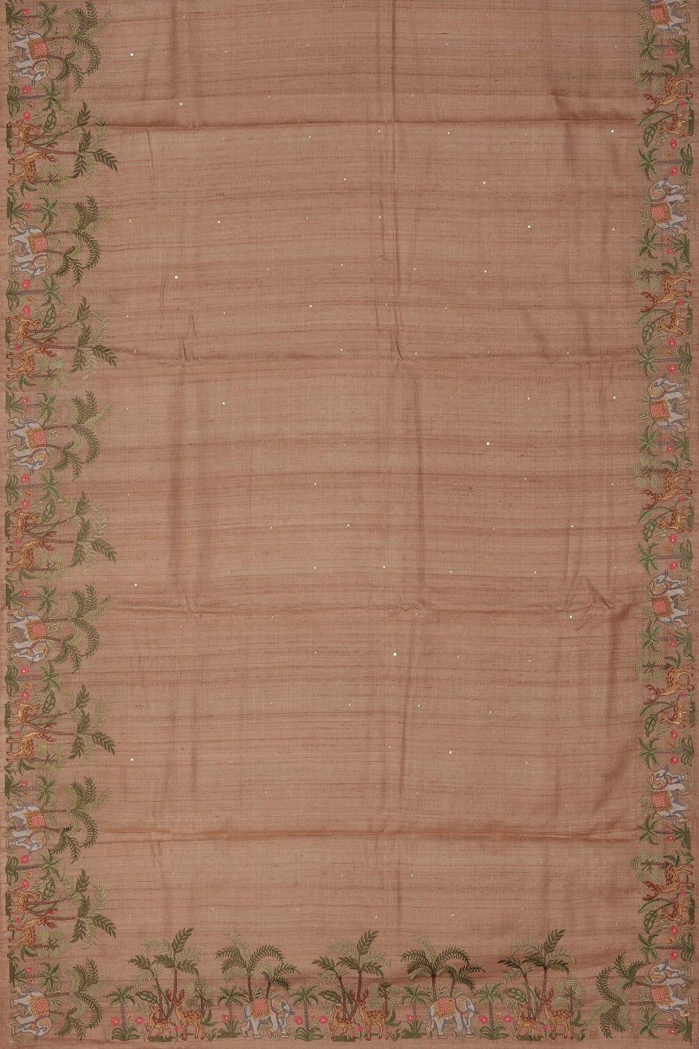Image of Tussar Silk Brown Saree
